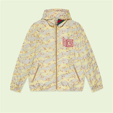 gucci jacket mens jiule windbreaker medusa floral print|Men's Designer Luxury Windbreakers .